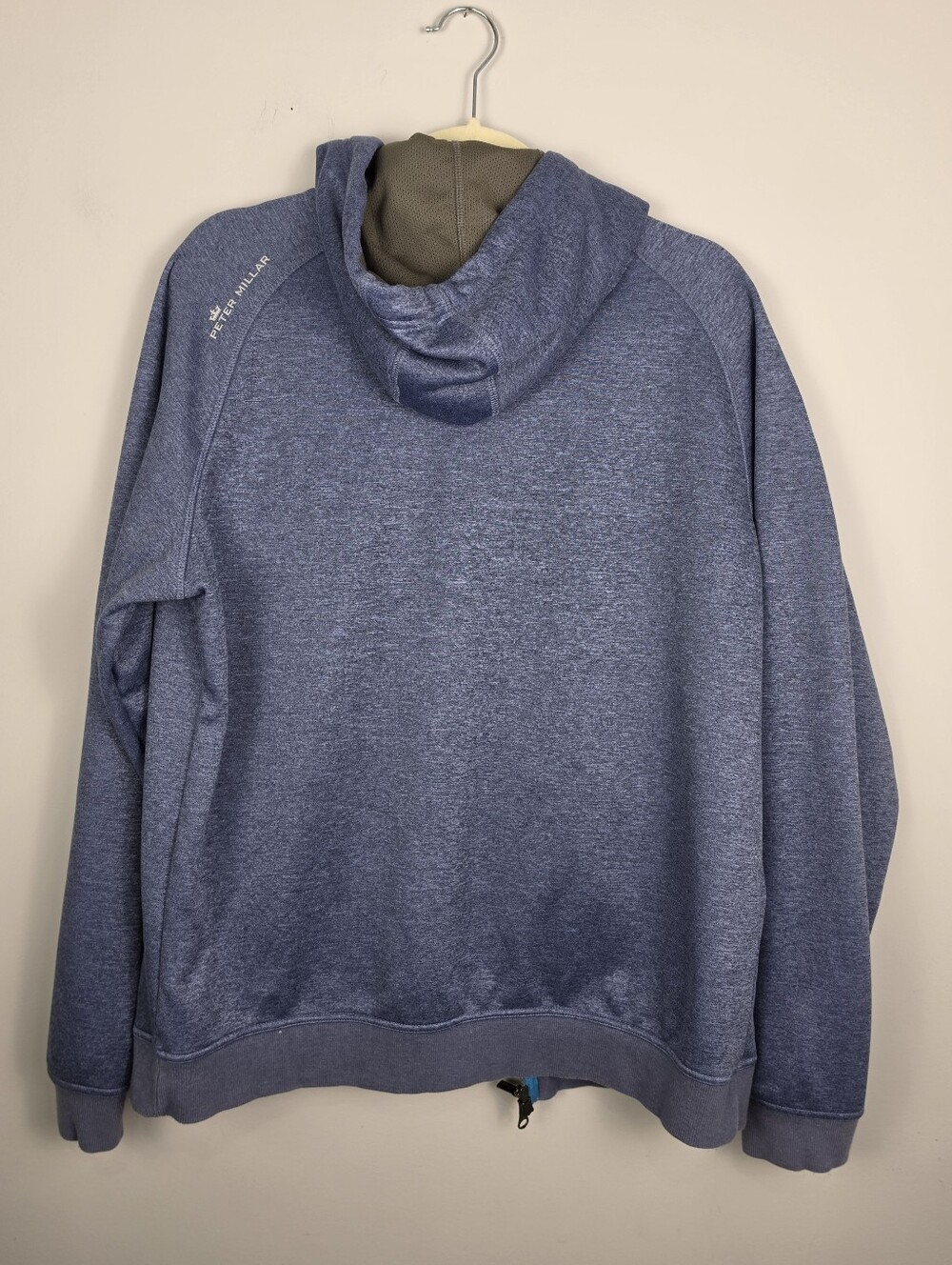 Peter Millar Men's Heather Navy Zip-Up Hoodie